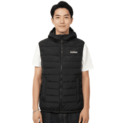 NAPAPIJRI A-Gesar V Herren Stepp-Weste wattierte Puffer-Weste mit seitlichen Eingriffstaschen NP0A88U49411 Schwarz