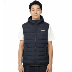 NAPAPIJRI A-Gesar V Herren Stepp-Weste wattierte Puffer-Weste mit seitlichen Eingriffstaschen NP0A88U41761 Navy-Blau