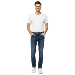 SUBLEVEL Men's Casual Jeans in Modern Straight-Fit Denim, 5-Pocket Style, Cotton Pants H85006T61957M190 Blue