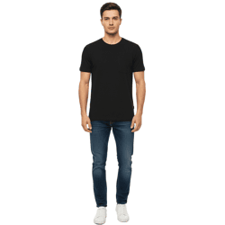 11 PROJECT Otto Herren Baumwoll-Shirt T-Shirt schlichtes Sommer-Shirt mit Brusttasche 20716238 ME 194007 Schwarz