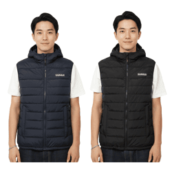 NAPAPIJRI A-Gesar V Herren Stepp-Weste wattierte Puffer-Weste mit seitlichen Eingriffstaschen Schwarz oder Navy-Blau