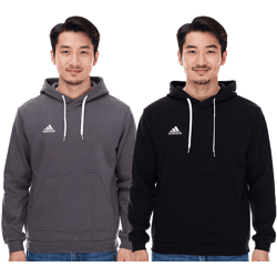 adidas Entrada 22 Hoody Herren Kapuzen-Pullover nachhaltiger Herren Baumwoll-Sweater mit Kängurutasche Hoodie Schwarz oder Grau