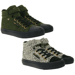 BRITISH KNIGHTS Dee Kinder Mid-Top Sneaker mit Punkten Mädchen Schnür-Schuhe Jungen mit verstärktem Zehenbereich Schwarz/Olivgrün oder 