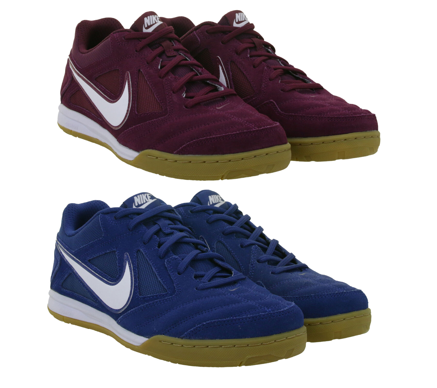 NIKE Gato Herren & Damen Low-Top-Sneaker Retro Turnschuhe mit Echtleder Hallen-Schuhe HQ6020 in Bordeaux-Rot und Blau