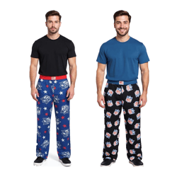 RE:COVERED X NFL Shield and Stars Loungepants Herren Schlafanzug-Hose mit NFL-Logo Baumwolle Pyjama-Hose Blau oder Schwarz