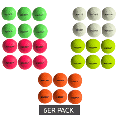 6er Sparpack SCOOP X-Treme Hockey Street-Balls mit Dimple-Design Hockeyball Sport-Ausrüstung Weiß, Grün, Pink, Gelb oder Orange