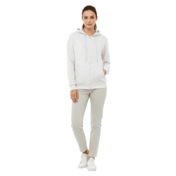 ZWILLINGSHERZ Women's Hooded Sweatshirt Jacket with Zipper and Pockets 46094-3 Gray