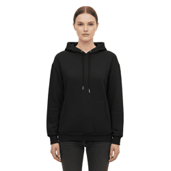 ZWILLINGSHERZ Hoodie Damen Sweat-Pullover Kapuzenpullover mit Tasche 46093-3 Schwarz