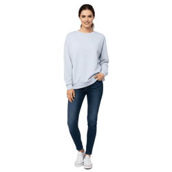 ZWILLINGSHERZ Pullover Damen Sweat-Pullover schlichter Winter-Pulli mit Rundhals 46092-84 Hellblau