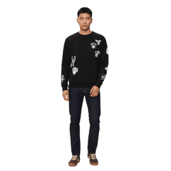 Hollister X NBA Herren Sweatshirt mit NBA-Team-Logos Baumwoll-Sweater Langarm-Shirt 322-221-1592-908 Schwarz