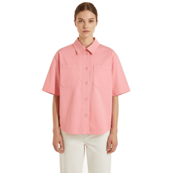 vielseitige Damen Hemd-Jacke Oversized Baggy Summer Shaket Baumwoll-Jacke 967153 Rosa