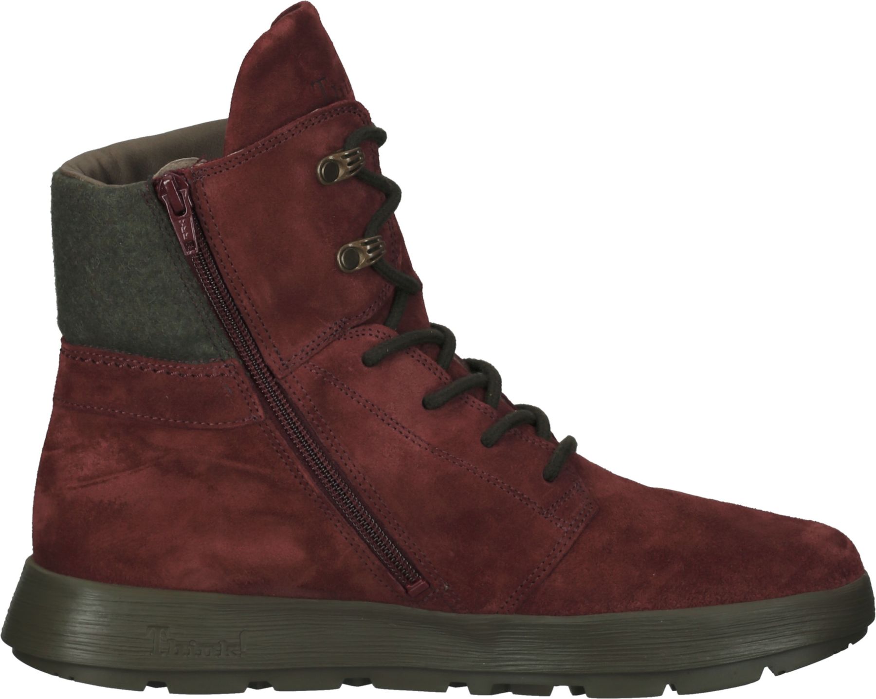 Comfortable Think! Women's Lace-Up Ankle Boots 3-000626 5000 Red