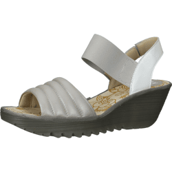 Bequeme FLY London Sandalen Schlupfschuhe für Damen P501414 001 Silber