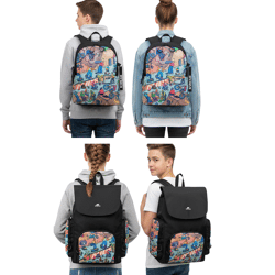 Rivacase Agora Urban Skaters Kinder-Rucksack für Mädchen und Jungen Alltags-Rucksack Schul-Rucksack 12L 5420 BK oder 5425 BK in Schwarz/B