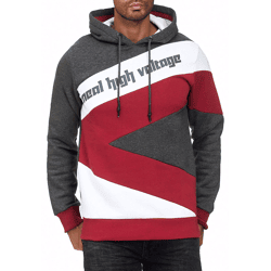 Sportlicher Hoodie für Herren im Color-Blocking-Style Kapuzen-Pullover Sweater 4727 Anthrazit/Weiß/Bordeaux