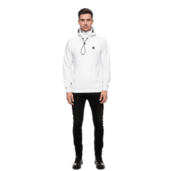 Sportlicher Hoodie für Herren mit cooler Kapuze Sweater Kapuzen-Pullover 19140 Weiß
