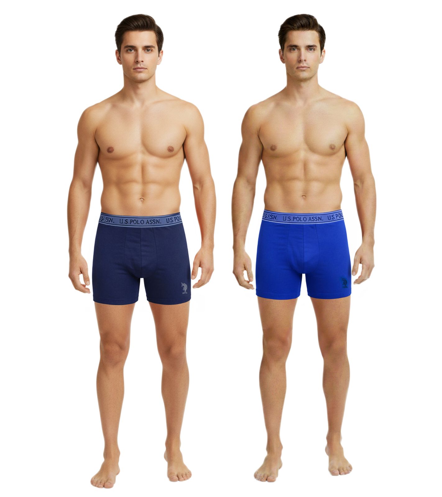 2er Pack U.S. POLO ASSN. Premium Herren Boxershorts Unterhose nachhaltige Unterw&auml;sche 180 g/m&sup2; 134 68262 53696 500 Royal-Blau/Navy