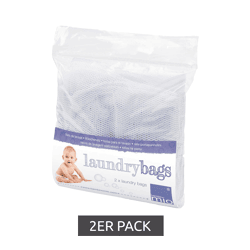 2er Pack Bambino Waschnetz zum Waschen gebrauchter Windeln Wäschebeutel Weiß