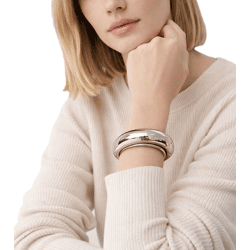 Zeitloser Calvin Klein Fluid Damen-Armreif aus Edelstahl Eleganter Arm- & Handgelenk-Schmuck Größe XS KJ3MD0001 Silber