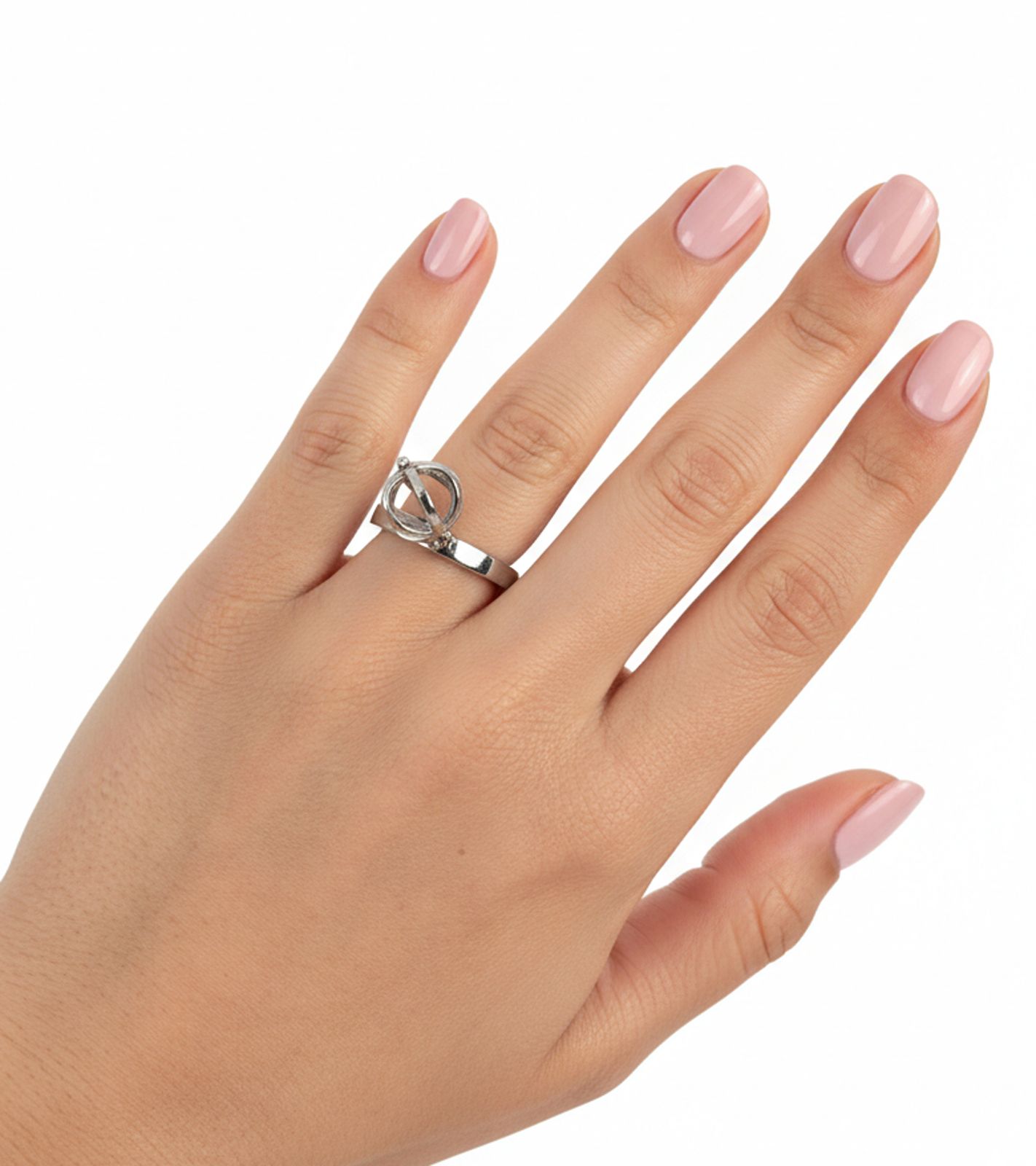 Zeitloser Calvin Klein Damen Ring mit Kugel-An&auml;nger Edelstahl-Ring Finger-Ring KJ4XMR00020 Silber