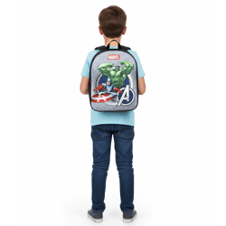 VADOBAG Kinder Rucksack im Avengers-Design mit Hulk und Captain America-Print Tages-Rucksack Kindergarten-Rucksack 5L 202-3999 Grau