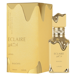unwiderstehliches Lattafa Eclaire Banoffi Unisex Parfum süß warmes Körper-Parfüm für Damen und Herren 100ml Gold