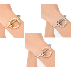 Elegant Calvin Klein Clinc Women's Stainless Steel Bangle - Arm & Wrist Jewelry, Size XS, Rose Gold, Silver, or Gold