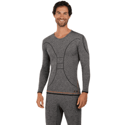 Enganliegendes TOPTEX PRO Herren Funktions-Shirt mit HydroTherm Langarm-Shirt Sport Shirt mit OEKO-TEX Standard 100 Arbeits-Shirt Grau meli
