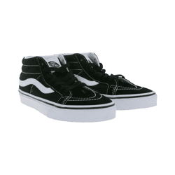 VANS SK-8 Mid Reissure Damen Echtleder-Sneaker Mid-Top Schuhe im Old-School-Design Skater-Schuhe Gummi-Waffelsohle VN0A391F6BT Schwarz/Weiß