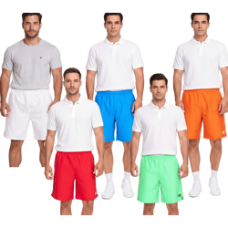 OCEAN FABRICS Men's Athletic Shorts—Sustainable Sports Shorts Tahi Match OUT-M-1032-OTW in White, Red, Blue, Orange