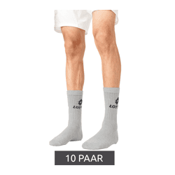 10 Pairs of LOTTO Sports Socks for Women and Men: Training Socks, Tennis Socks, Cotton Socks 8986012 Gray