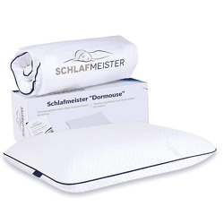 Thermoregulating SCHLAFMEISTER Dormouse Toddler Pillow, Memory Foam Pillow, OEKO-TEX Certified, 45x30x8 cm, White