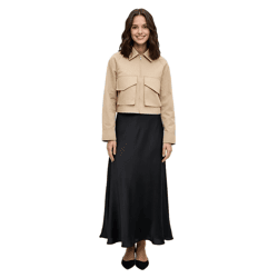 Short-cut women's jacket, cropped summer jacket with cotton, 924633, beige