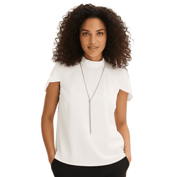 extravagante Damen Bluse aus Viskose-Mix Sommer-Shirt mit Cape-Ärmeln 925601 Weiß