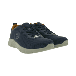 bugatti Herren Low-Top Sneaker Schnür-Schuhe mit Label-Logo City-Schuhe 345-AFA15-6900 Blau