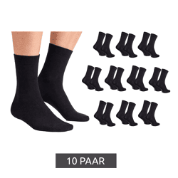Atmungsaktive 10 Paar CAPPUCCINO ITALIA Damen & Herren Bambus-Socken Alltags-Strümpfe Freizeit-Socken 11687 Schwarz