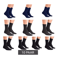 Atmungsaktive 10 Paar CAPPUCCINO ITALIA Damen & Herren Bambus-Socken Alltags-Strümpfe Freizeit-Socken 11685 Schwarz/Dunkelblau/Grau