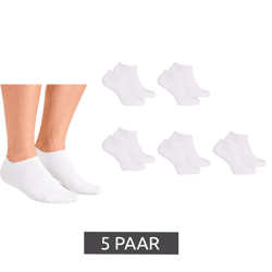 5 Paar CAPPUCCINO ITALIA Damen & Herren Bambus-Sneaker-Socken Kurzsocken PC 101B Weiß