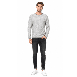 klassisches SOLID SDFlocks Herren Sweatshirt mit Rundhals Pullover 21102722ME-2842 Grau