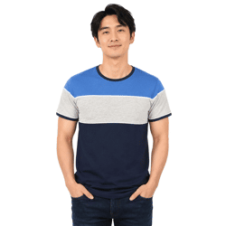 klassisches SOLID SDCody Herren T-Shirt mit Rundhals Shirt 21300032ME-1991 Blau