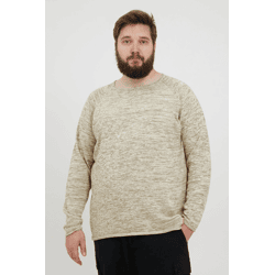 klassischer BLEND BHDan BT Herren Feinstrickpullover mit Rundhals Strickpullover Große Größen 20713439ME-120105 Beige