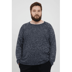 klassischer BLEND BHDan BT Herren Feinstrickpullover mit Rundhals Strickpullover 20713439ME-194024 Blau