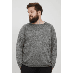 klassischer BLEND BHDan BT Herren Feinstrickpullover mit Rundhals Strickpullover Große Größen 20713439ME-200277 Grau