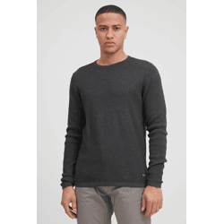 klassischer BLEND BHPullover Herren Grobstrickpullover mit Rundhals Strickpullover 20712645-200278 Grau