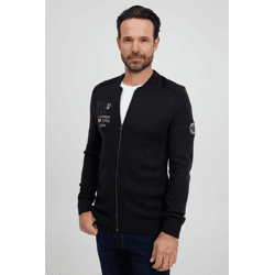 klassische FQ1924 FQErland Herren Zip-Jacke mit Stehkragen Jacke 21900122-ME-193911 Schwarz