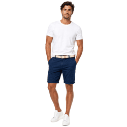klassische 11 PROJECT PRFribus Herren Chino Shorts inkl. Gürtel mit Knopf und Reißverschluss Shorts 20714807ME-194024 Blau