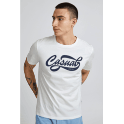 klassisches CASUAL FRIDAY CFThor Herren T-Shirt mit Rundhals Shirt 20504281-114201 Weiß