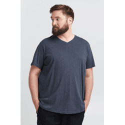 klassisches SOLID SDBedo BT Herren T-Shirt mit V-Ausschnitt Shirt 21300881-ME-1940101 Blau