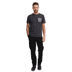 klassische FQ1924 FQHarris Herren Cargohose mit Knopf und Reißverschluss Freizeithose 21900476-ME-193911 Schwarz