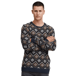klassischer BLEND Herren Feinstrickpullover mit Rundhals Strickpullover 20715873-194024 Blau